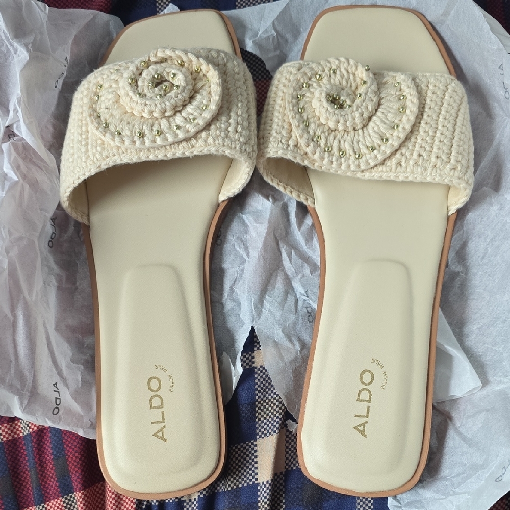 ALDO Cream Women's Slide Sandals
